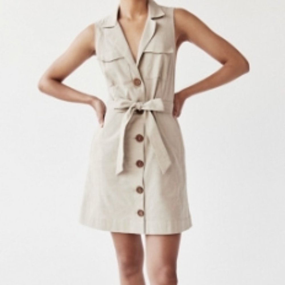 Free People Hepburn Mini Dress (Stone) (0)